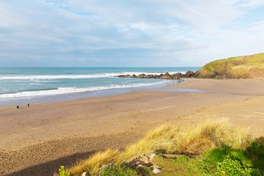 Challaborough beach Güney Devon İngiltere İngiltere Güney Batı Sahili yolda Burgh Adası ve Bigbury-on-sea yakınındaki sörf için popüler