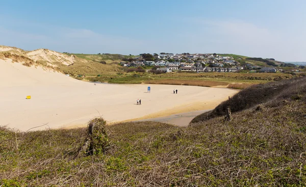 Holywell Bay village Cornwall İngiltere İngiltere Newquay ve Crantock yakın — Stok fotoğraf