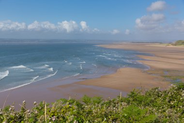 Broughton, Bay Gower yarımadanın Güney Galler İngiltere'de Bristol kanalı Rhossili beach civarındaki