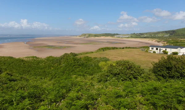 Broughton zatoce na półwyspie Gower Południowej Walii Uk w pobliżu Rhossili beach w Kanał Bristolski — Zdjęcie stockowe