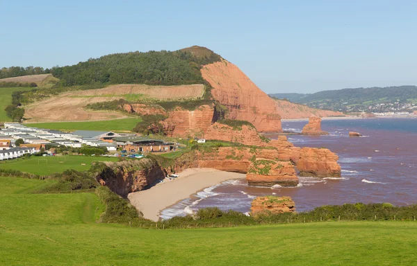 Ladram Bay beach Devon England Storbritannien ligger mellan Budleigh Salterton och Sidmouth och på Jurassic Coast — Stockfoto