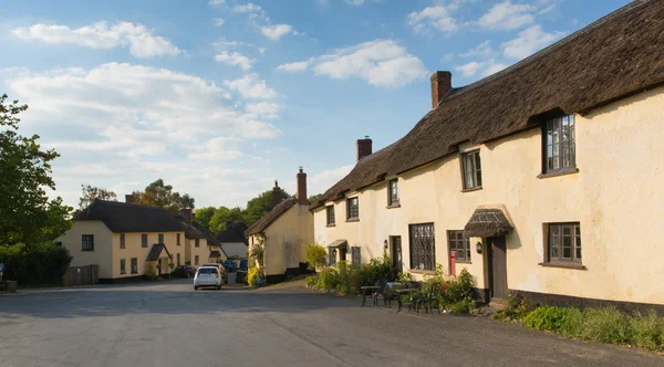 Thatched cottages in Broadhembury village East Devon England uk in the Blackdown Hills Area of Outstanding Natural Beauty and north west of Honiton — Stock Photo, Image