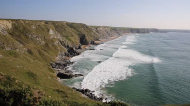 Watergate yaz aylarında Newquay defne, Kuzey Cornwall kıyıdan Güney Batı Kıyı yolu