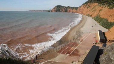 Sidmouth plaj ve sahil Devon İngiltere İngiltere west jurassic coast için