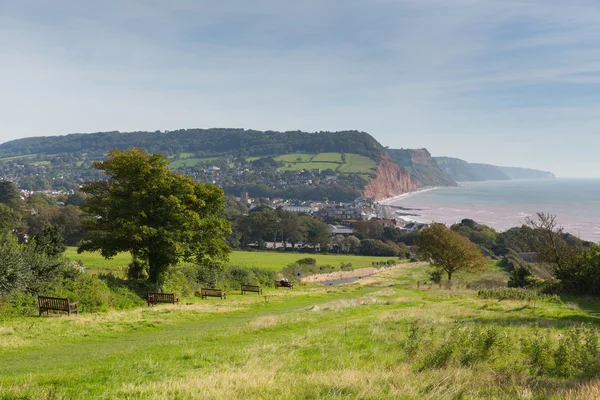 Sidmouth cappotti Devon Inghilterra Regno Unito popolare città turistica in una zona di eccezionale bellezza naturale e sulla costa giurassica — Foto Stock