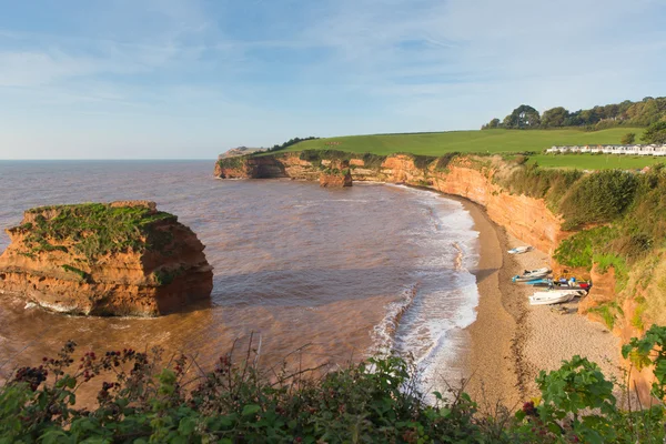 Budleigh Salterton Sidmouth arasında bulunan Ladram Bay Devon İngiltere'de İngiltere'de — Stok fotoğraf