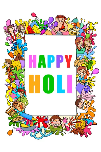 Happy Holi festival doodle — Stock vektor