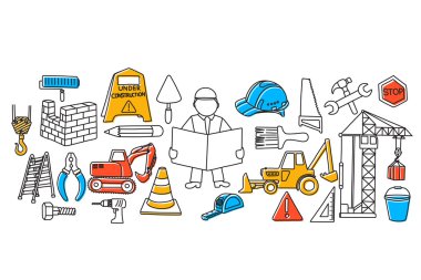 Web tasarım şablonunun altında inşaat kavramı