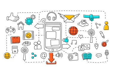 Web tasarım şablonunun telekomünikasyon kavramı