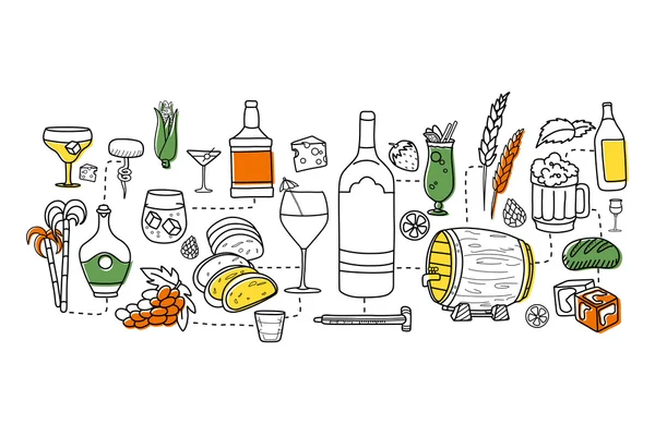 酒类及饮料的概念对于 web 设计模板 — 图库矢量图片