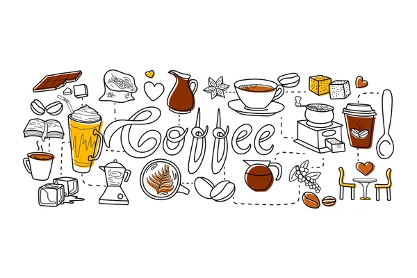 Koffie café concept voor web ontwerpsjabloon — Stockvector