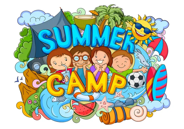 Summer Camp poster — Stock Vector