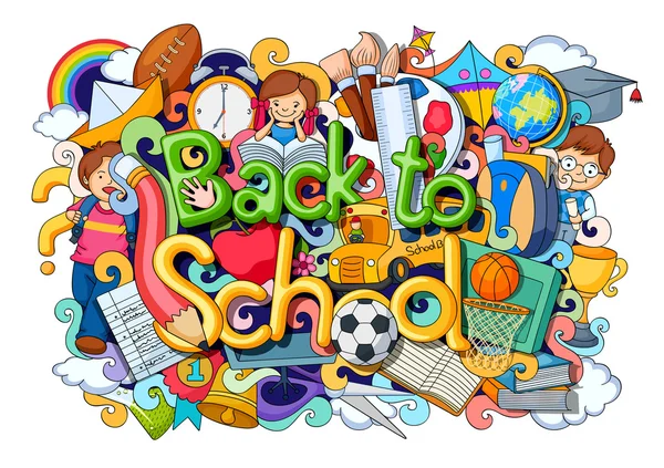 Doodle on Back to School concept — Stock Vector