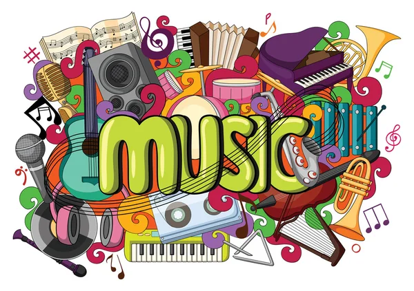Doodle on Music concept — Stock Vector