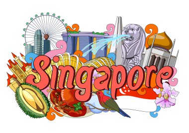Mimari ve kültür Singapur gösterilen doodle