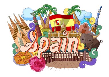 Mimari ve İspanya kültür gösterilen doodle