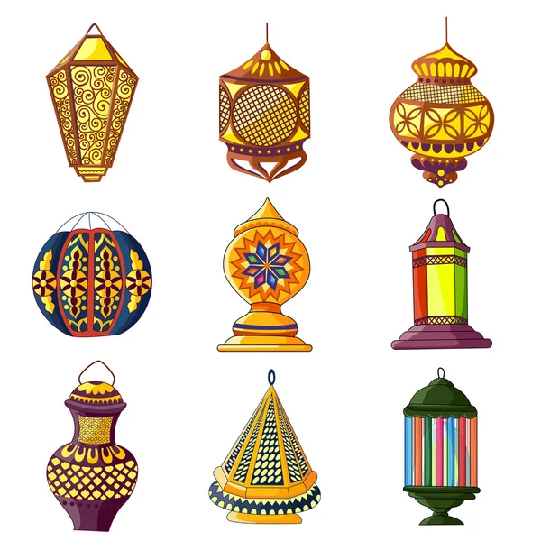 彩色的阿拉伯文灯 — 图库矢量图片