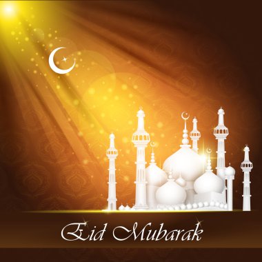 Eid mubarak arka plan ile İslam Camii