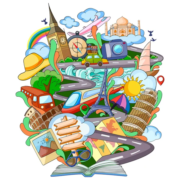 Book of Knowledge for Travel — Stock Vector