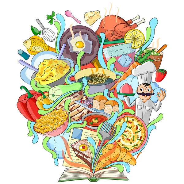 Mutfak için bilgi kitabı — Stok Vektör