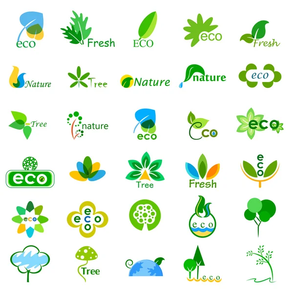 Ecologische en milieuaspecten pictogrammen — Stockvector