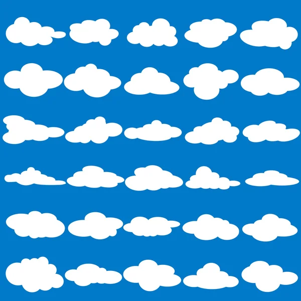 Collection of flat blank cloud — Stock Vector
