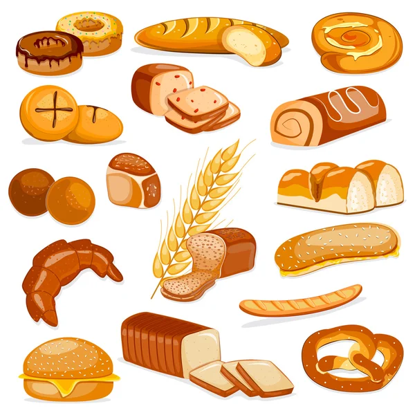 Panadería Producto Colección de alimentos — Vector de stock