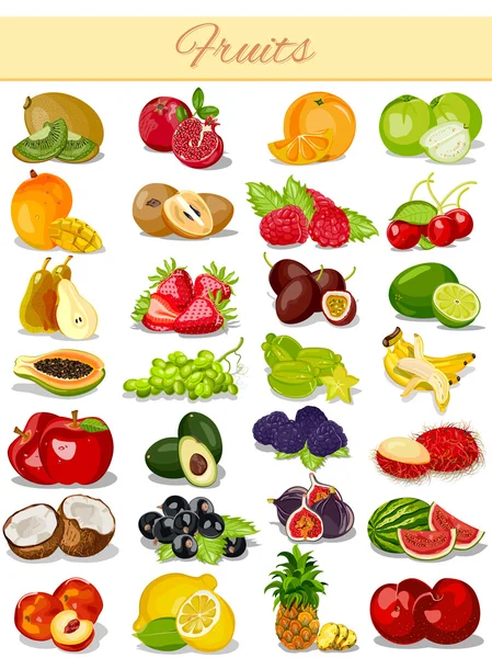 Colección de alimentos de productos de fruta — Vector de stock