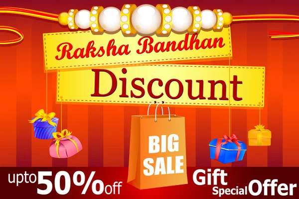 Rakhi ingericht met gave Raksha Bandhan koop — Stockvector