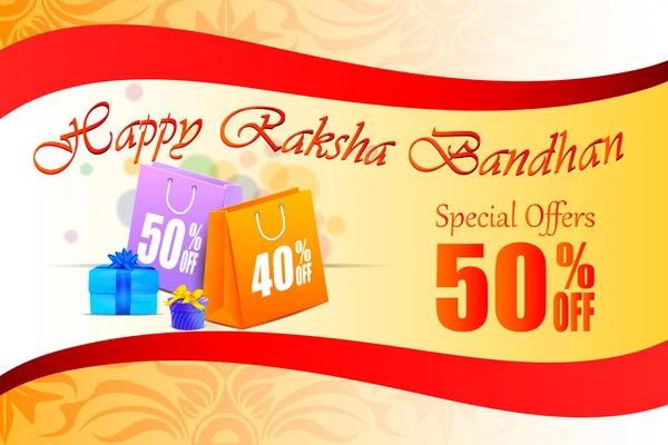 Decorated Rakhi with gift for Raksha Bandhan Sale — Stock Vector