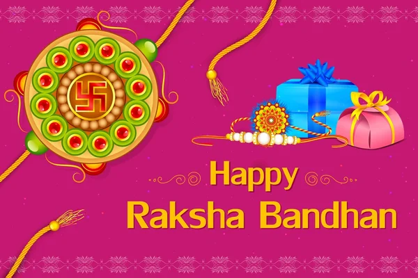 Decorated Rakhi with gift for Raksha Bandhan — Stock Vector