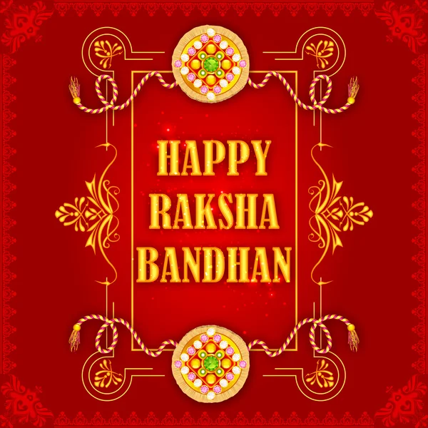 Frumos Rakhi pe fundal Raksha Bandhan — Vector de stoc