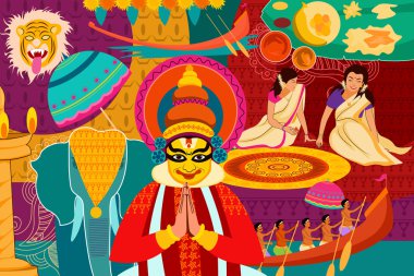 Mutlu Onam Festivali kutlama arka plan