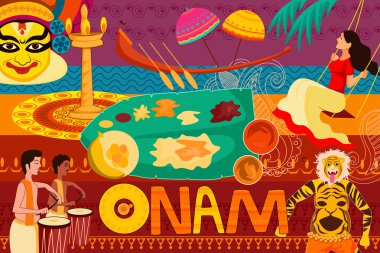 Mutlu Onam Festivali kutlama arka plan