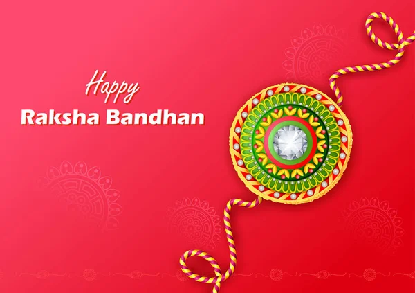 Rakhi decorado para o festival indiano Raksha Bandhan — Vetor de Stock