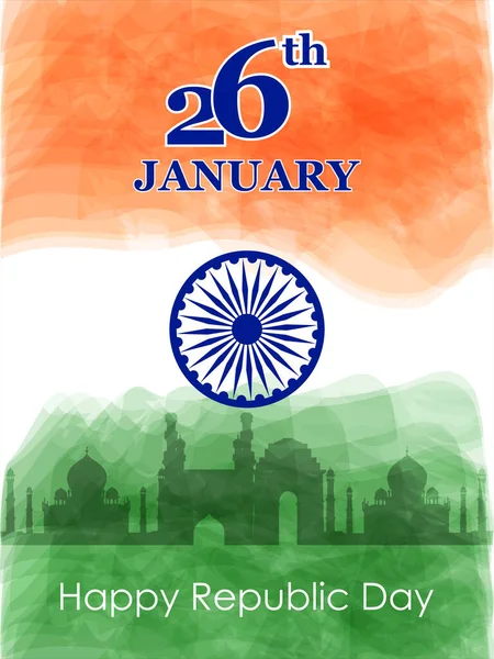 26 January Happy Republic Day of India background — Stock Vector