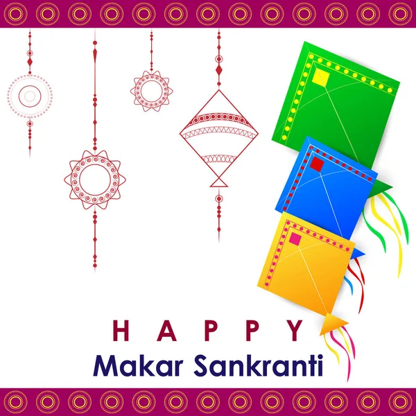 Happy Makar Sankranti Urlaub Indien Festival Hintergrund — Stockvektor