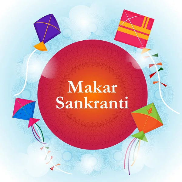 Happy Makar Sankranti Urlaub Indien Festival Hintergrund — Stockvektor