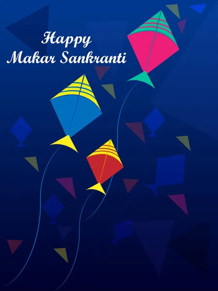 Happy Makar Sankranti Urlaub Indien Festival Hintergrund — Stockvektor