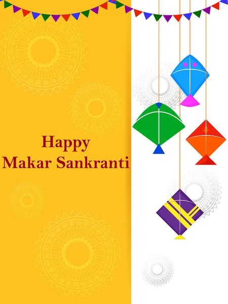 Happy Makar Sankranti Urlaub Indien Festival Hintergrund — Stockvektor