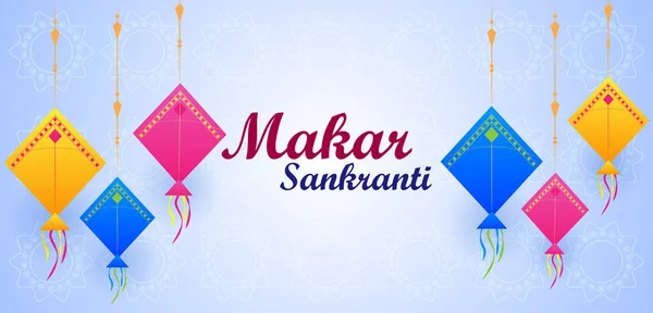 Happy Makar Sankranti Urlaub Indien Festival Hintergrund — Stockvektor