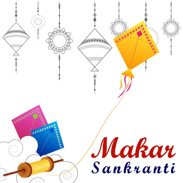 Happy Makar Sankranti wakacje Indie tle festiwalu — Wektor stockowy