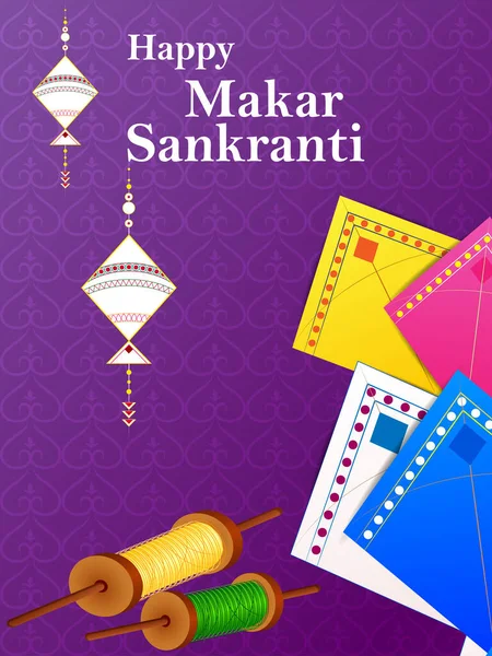 Happy Makar Sankranti Urlaub Indien Festival Hintergrund — Stockvektor