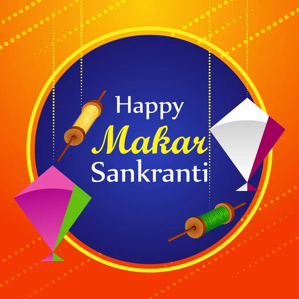 Happy Makar Sankranti Urlaub Indien Festival Hintergrund — Stockvektor