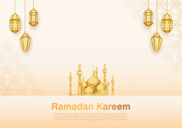 Ramadan Kareem Pozdrowienia dla islamskiego święta religijnego Eid — Wektor stockowy