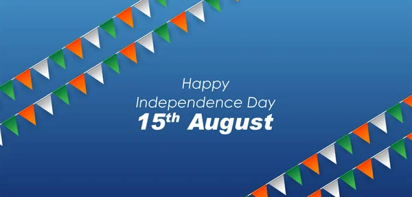 Indiańskie tło trójkolorowe na 15 sierpnia Szczęśliwego Dnia Niepodległości Indii — Wektor stockowy