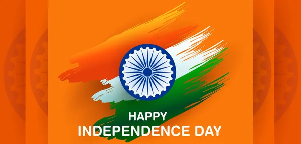 Indische Trikolore am 15. August: Happy Independence Day of India — Stockvektor