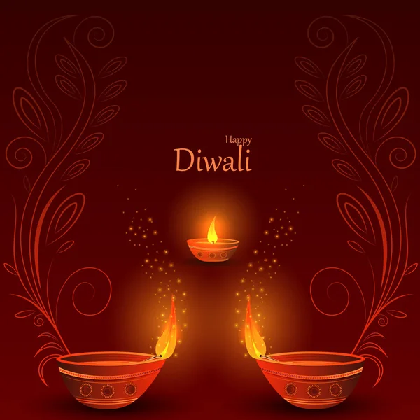 Mutlu Diwali bayramı kutlamaları. Hindistan 'ı selamlıyoruz. — Stok Vektör
