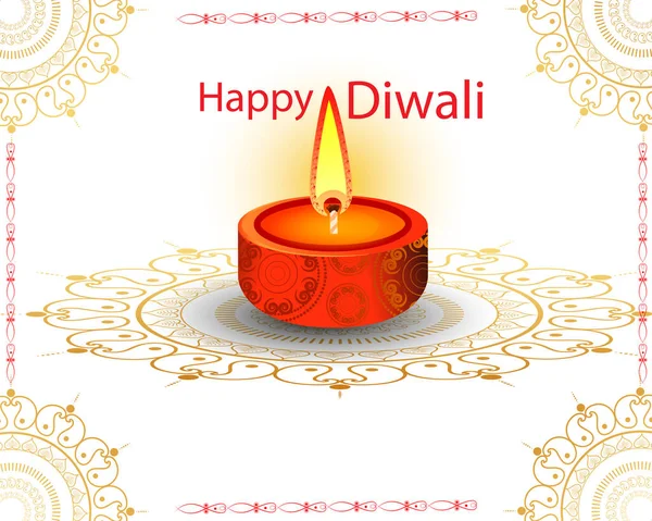 Happy Diwali festival holiday celebration of India greeting background — Stock Vector