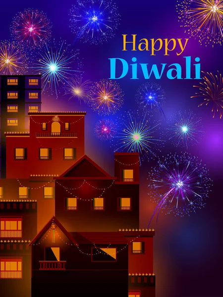 Feliz fiesta del festival Diwali celebración de la India saludo fondo — Archivo Imágenes Vectoriales